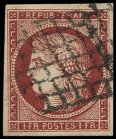 6b    1f. Carmin FONCE, Obl. GRILLE, Très Belle Nuance, TTB - Other & Unclassified