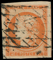 5    40c. Orange, Obl. GRILLE SANS FIN, Grandes Marges, TTB/Superbe - Other & Unclassified