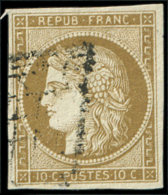 1c   10c. Bistre VERDATRE Foncé, Obl. GRILLE, Superbe Nuance, TTB - Otros & Sin Clasificación