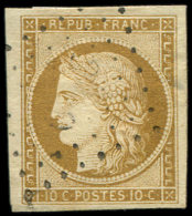 1    10c. Bistre Jaune, Obl. PC, Très Belles Marges, TTB - Autres & Non Classés