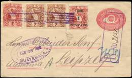 GUATEMALA Env. Entier 10c. Affr. N°45 Paire + 49 + 104 Obl. Cachet R, Càd 28/4/1900, TB - Other & Unclassified