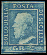 ITALIE (ANCIENS ETATS) DEUX SICILES 20 : 2g. Bleu, Planche II, Frais Et TTB - Autres & Non Classés