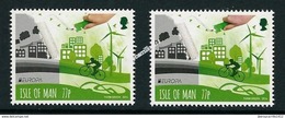 MAN, ISLE Of -  EUROPA 2016 -THEME " ECOLOGY-  THINK GREEN"-  SET Of  TYPE A + SET Of TYPE  B  With Logo EUROPA - 2016