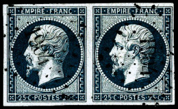 N°15 25c Bleu, Paire - TB - 1853-1860 Napoléon III.