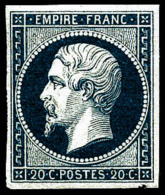 N°14Af 20c Bleu Laiteux - TB - 1853-1860 Napoléon III.