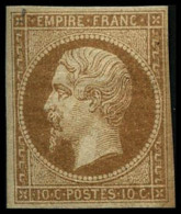 N°13B 10c Brun-clair, Type II - TB - 1853-1860 Napoleon III