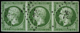 N°12 5c Vert, Bande De 3 - TB - 1853-1860 Napoleon III