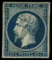 N°10 25c Bleu, Gomme Diminuée - B - 1852 Louis-Napoléon