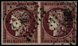 N°6 1F Carmin (nuance Cerise) Paire - TB - 1849-1850 Ceres