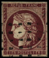 N°6 1F Carmin Foncé, Signé Scheller - TB - 1849-1850 Ceres