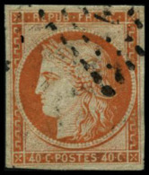 N°5 40c Orange, Signé Brun Et Roumet - TB - 1849-1850 Cérès