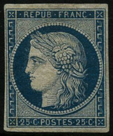 N°4 25c Bleu, Signé Calves - TB - 1849-1850 Ceres