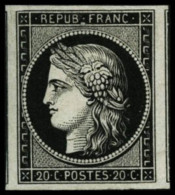 N°3f 20c Noir Réimp - TB - 1849-1850 Ceres