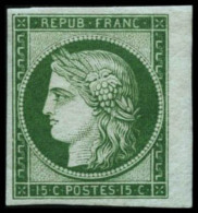 N°2e 15c Vert, Réimp - TB - 1849-1850 Ceres