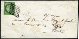 N°2 15c Obl Grille S/lettre, Petites Marges Signé Calves - B - 1849-1850 Cérès