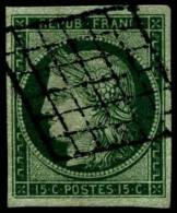 N°2 15c Vert, Pièce De Luxe - TB - 1849-1850 Ceres