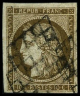 N°1c 10c Bistre Verdâtre Foncé - TB - 1849-1850 Ceres