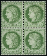 N°53 5c Vert-jaune, Bloc De 4 - TB - 1871-1875 Ceres