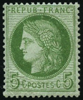 N°53 5c Vert-jaune S/azuré - TB - 1871-1875 Ceres