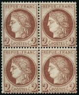 N°51 2c Rouge-brun, Bloc De 4 - TB - 1871-1875 Ceres