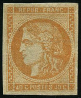 N°48h 40c Jaune-orange - TB - 1870 Bordeaux Printing