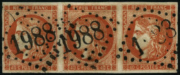 N°48 40c Orange, Bande De 3 - TB - 1870 Bordeaux Printing