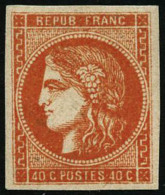 N°48 40c Orange, Quasi SC Signé Brun - TB - 1870 Bordeaux Printing