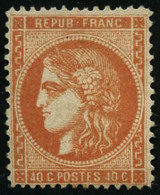 N°48 40c Orange Dentelé  - TB - 1870 Bordeaux Printing