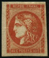 N°48 40c Orange, Signé JF Brun - TB - 1870 Bordeaux Printing