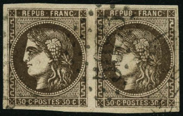 N°47 30c Brun, Paire - TB - 1870 Bordeaux Printing