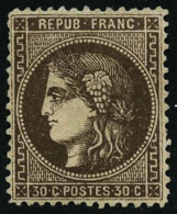 N°47 30c Brun, Dentelé Bon Centrage - TB - 1870 Bordeaux Printing