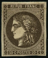N°47 30c Brun, Signé  JF Brun - TB - 1870 Bordeaux Printing