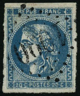 N°46Ad 20c Outremer Type III, R1 Infime Pelurage - B - 1870 Bordeaux Printing