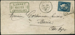 N°44B 20c Bleu S/lettre De Jarnac 28/04/71, Signé Brun - TB - 1870 Bordeaux Printing