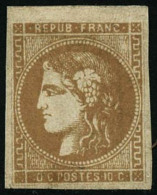 N°43A 10c Bistre R1 - TB - 1870 Bordeaux Printing