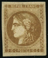 N°43A 10c Bistre, Signé Roumet - TB - 1870 Bordeaux Printing
