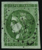 N°42B 5c Vert-jaune R2 - TB - 1870 Bordeaux Printing