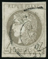 N°41B 4c Gris R2 - TB - 1870 Bordeaux Printing