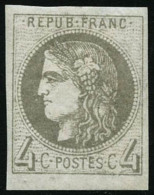 N°41B 4c Gris R2, Signé Roumet - TB - 1870 Bordeaux Printing