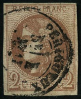 N°40Bg 2c Chocolat R2 - TB - 1870 Ausgabe Bordeaux