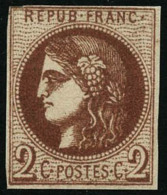 N°40Bb 2c Marron R2, Petites Marges - B - 1870 Bordeaux Printing