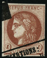 N°40B 2c Brun-rouge R2, Obl Typo - TB - 1870 Bordeaux Printing