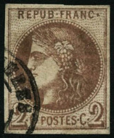N°40A 2c Chocolat Clair R1 Signé Hotz Et Miro - TB - 1870 Bordeaux Printing