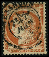 N°38 40c Orange, Cassure Du Fleuron SO - TB - 1870 Siege Of Paris