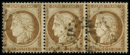 N°36 10c Bistre-jaune, Bande De 3 - TB - 1870 Belagerung Von Paris