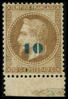 N°34 10 Sur 10c Pièce De Luxe, Petite Paille Dans Le Papier, Signé Calves - B - 1863-1870 Napoleon III With Laurels