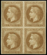 N°28Aa 10c Bistre, Type I Rothschild Bloc De 4 - TB - 1863-1870 Napoléon III. Laure