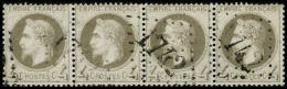 N°27b 4c Gris, Bande De 4 - TB - 1863-1870 Napoléon III. Laure