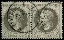 N°27 4c Gris, Paire - TB - 1863-1870 Napoléon III. Laure