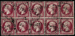 N°24 80c Rose, Bloc De 10 - TB - 1862 Napoleon III